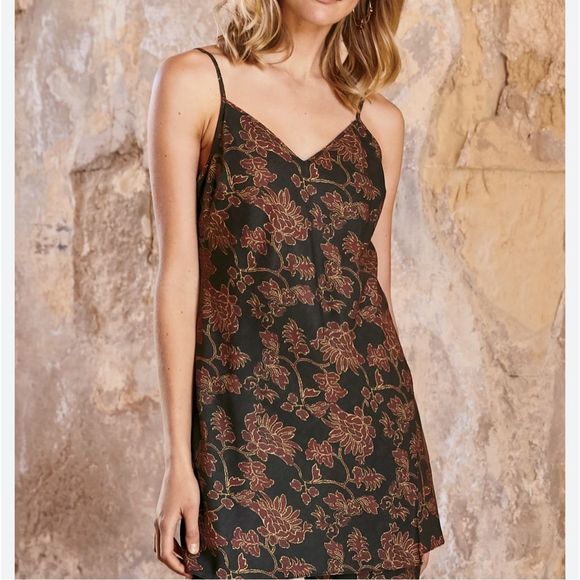 Peruvian Connection Dresses & Skirts - Peruvian connection brown mini floral attached wrap sundress size medium